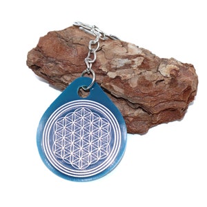 Flower of life sacred geometry keychain, flower of life pendant