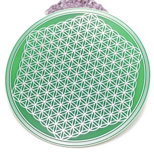 Flower of life sacred geometry coaster, flower of life crystal grid, meditation room decor, flower of life mini altar