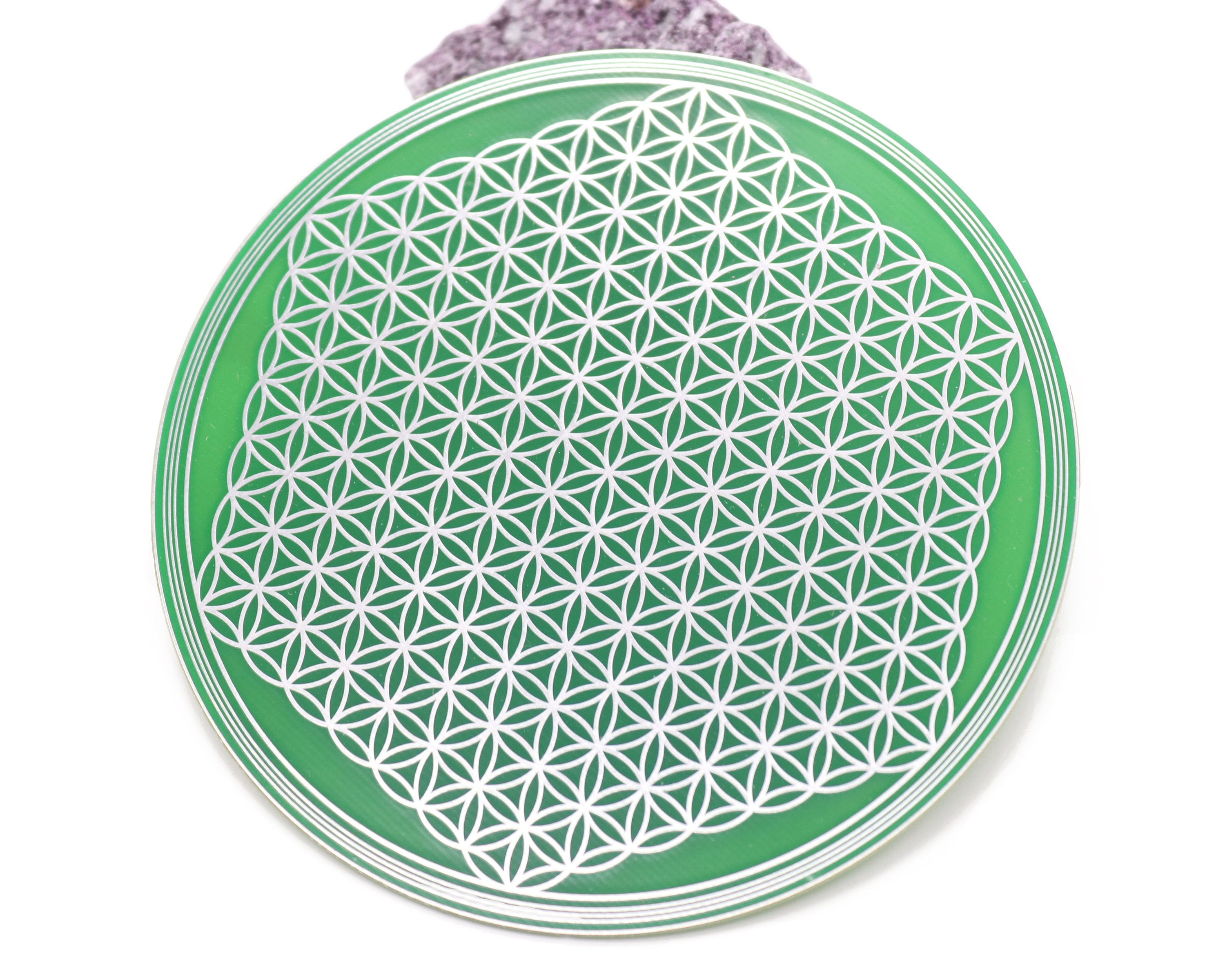 Flower of life sacred geometry coaster, flower of life crystal grid, meditation room decor, flower of life mini altar
