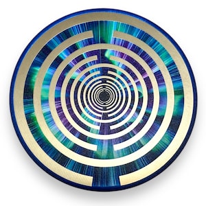 Gold-plated Lakhovsky MWO antenna with aurora pattern, golden ratio MWO healing crystals plate, esoteric healing oscillator, radionics
