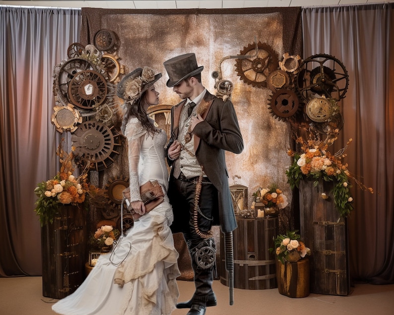 5 Steampunk Wedding Victorian Background Backdrop for - Etsy