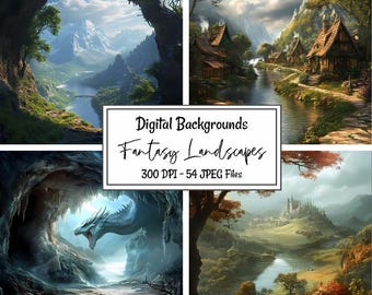 Fantasy Landscape Background Fairy Tale Digital Backdrop Enchanted Download Magical Fantasy Photography Photoshop Forest Clipart Paper