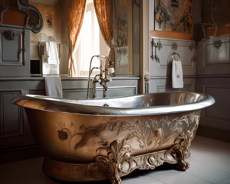 5 Victorian Ornate Bathroom Tub Mockup Background Interior Etsy