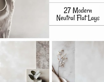 Neutral Modern Flat Lay Mockup Minimalist Design Photography Background Digital Download Styled Backdrop Flatlay Digital Content Creator