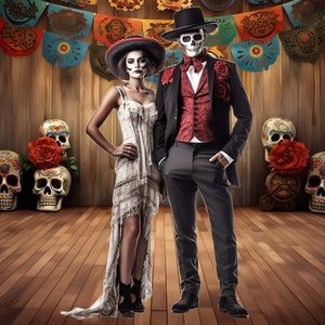 Fondo de pantalla del Día de los Muertos en México, salas de fondo para fotografía, 4 descargas digitales mexicanas del Día de los Muertos, Photoshop