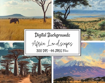 Africa Landscape Background Serengeti Digital Backdrop Safari Download Magical Jungle Photography Photoshop Congo Nile Sahara Clipart Paper