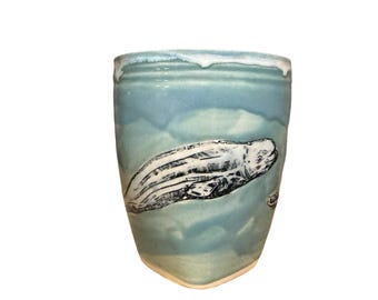 Beluga Whale Pottery Mug: Artisan Ceramic Stoneware Coffee Cup