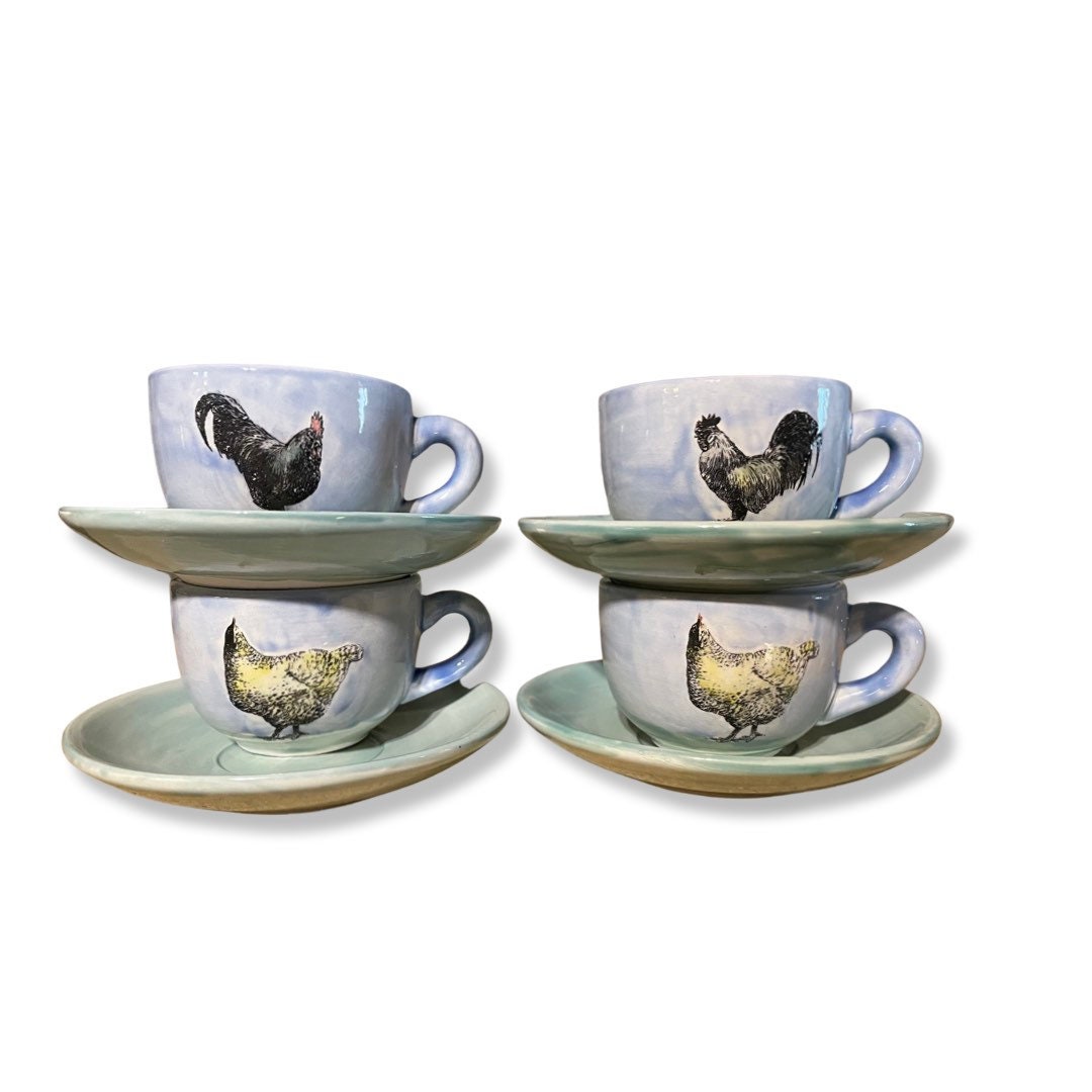 Vintage! Rooster Tea Set. Vintage Farmhouse decor. Vintage kitchenware