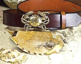 Artisan Handcrafted Chesapeake Bay Blue Shell Crab Belt  display picture 3