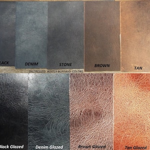 Buffalo Leather Belt Blanks (With Snaps) - Available in Glazed or Distressed Finishes - Custom Cut and Handmade in USA
