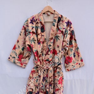 Kimono Velvet Kimono Bathrobe Frida Valentines Day GiftBird Bathrobe Turkish Bathrobe Cardigan Nightwear Dressing Gown Beach Bikini Summer