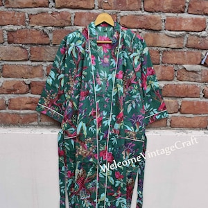 Bridal cotton Robe,Bridesmaids Robe,Wedding Dressing Gown - cotton Kimono Robe,Gift for her plus size dressing gown,Honeymoon Lounge Wear,