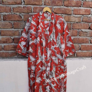Blockprint Cotton Kimono Robes for Women Dressing Gown Unisex Beach Cover ups Bridesmaid Gifts for her plus size dressing gown Lounge Wear,