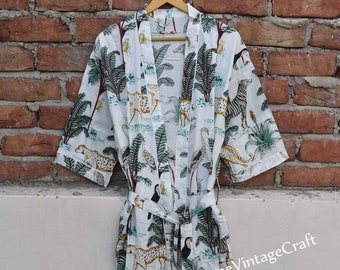 Indian Beach Kimono Robe, Robe en coton, Robe de douche, Robe de maternité Robe de bain Robe de chambre, Long Short, robes unisexes de taille plus, robes pour hommes