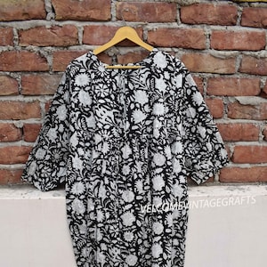 cotton dress Summer dress women with sleeves, floral dress women, Block printed dress, boho dress summer, Beach dress, Vacation dress