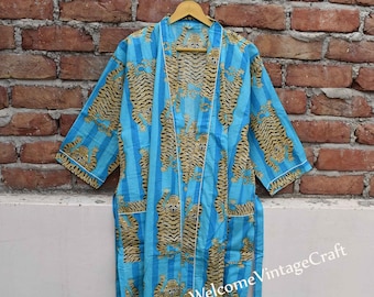 Indian Beach Kimono Robe, Robe en coton, Robe de douche, Robe de maternité Robe de bain Robe de chambre, Long Short, robes unisexes de taille plus, robes pour hommes