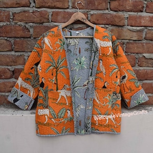 Veste matelassée en coton double face pour femme