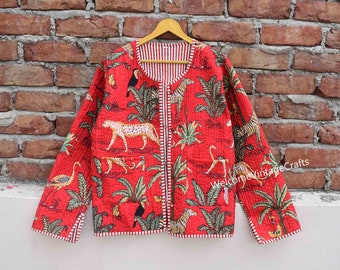 Unisex Cotton Hippie Jacket for Women Loose Casual Short women top Gift for Her Patchwork Jackets Bohemian Style Unisex Quilted Kantha