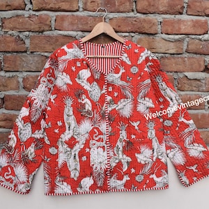 Veste matelassée en coton pour femmes Rouge