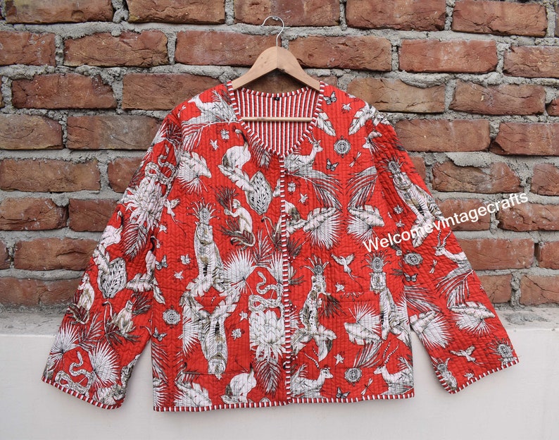 Veste matelassée en coton pour femmes Rouge