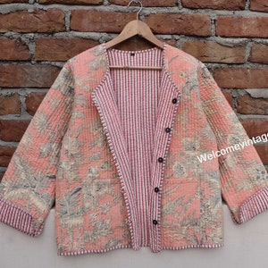 Veste matelassée en coton pour femmes Rose