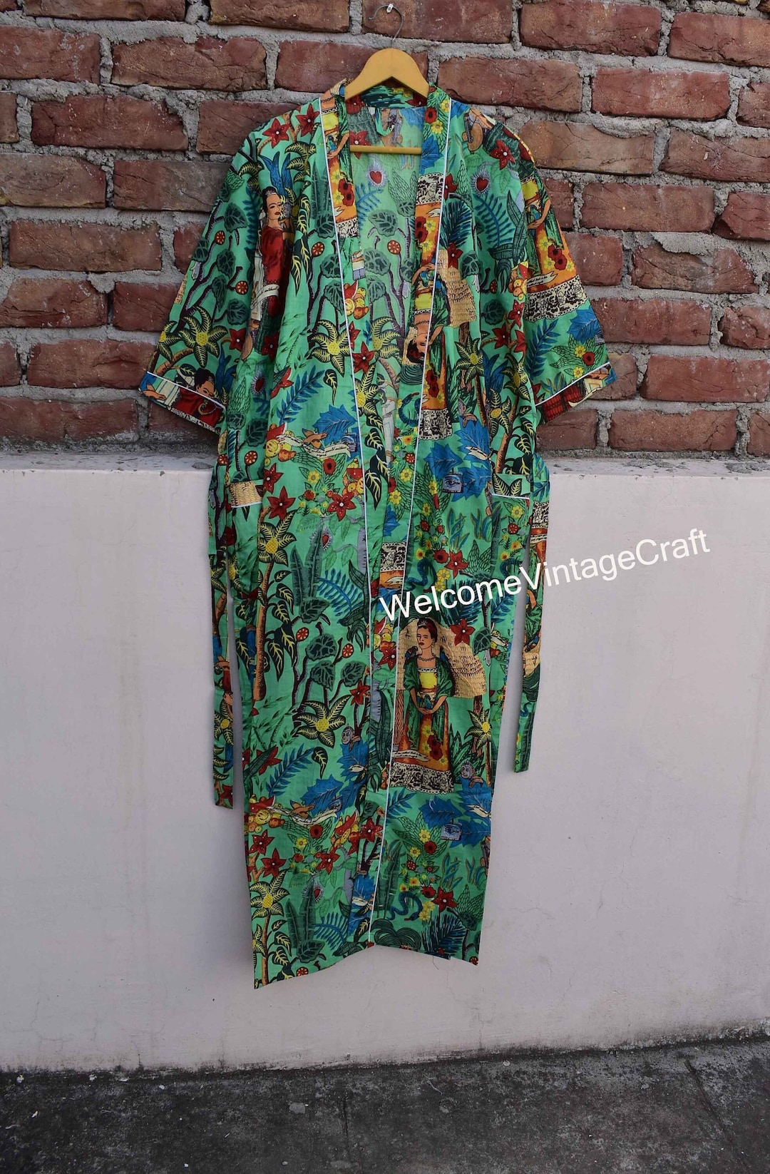 Frida Kahlo Cotton Robes for Women Men Kimono Robe Dressing Gown ...