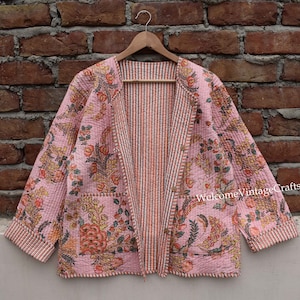 handmade bridal wedding jacket Quilted reversible patchwork modern quilted coat jacket floral vintage coat girls Women Boho hippie kantha