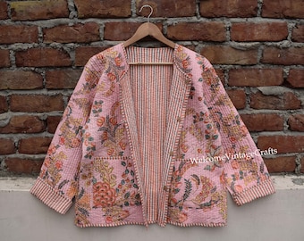 handgemaakte bruidsbruiloftjas Gewatteerde omkeerbare patchwork moderne gewatteerde jas jas bloemen vintage jas meisjes Vrouwen Boho hippie kantha