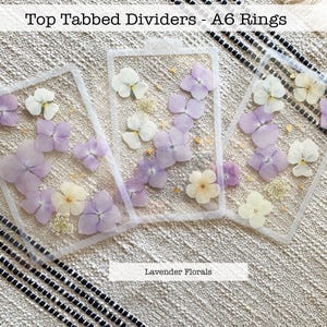 PLANNER DIVIDERS - Top Tabbed Pressed Floral Dividers