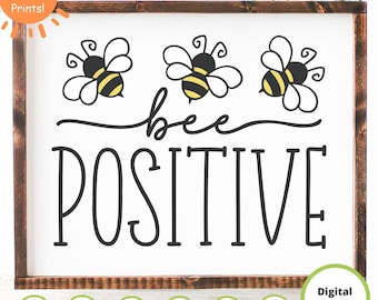 Bijenpositieve SVG | Hommelbord, shirtontwerp (digitale download)