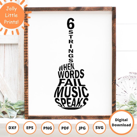 Acoustic Guitar SVG | Music Silhouette Cut File (Digital Download)