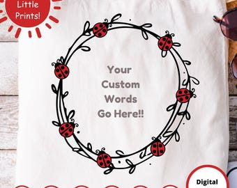 Ladybug Floral Wreath SVG | Spring Crafts, Cricut, Silhouette (Digital Download)