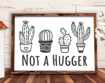 Geen Hugger SVG | Cactus SVG | knuffels svg | introvert svg | populaire svg | social distance svg | grappige cactus svg | cactus png | Cactus dxf