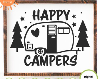 Camping SVG | Camper SVG | Happy Camper SVG | camping png | travel svg | trailer svg | camper life svg | rv svg | summer svg | camper decor