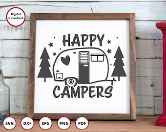 Camping SVG | Camper SVG | Happy Camper SVG | camping png | travel svg | trailer svg | camper life svg | rv svg | summer svg | camper decor