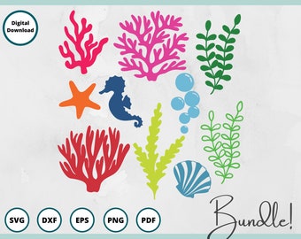 coral svg | seaweed svg | ocean svg | sea life svg | starfish svg | seashell svg | under the sea svg | seahorse svg | sea svg | beach svg