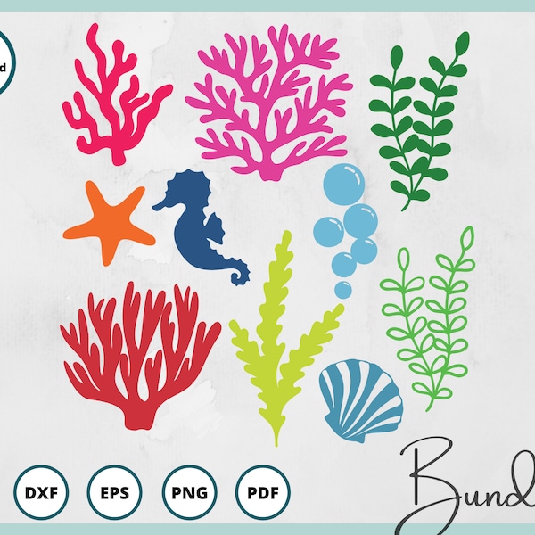 coral svg | seaweed svg | ocean svg | sea life svg | starfish svg | seashell svg | under the sea svg | seahorse svg | sea svg | beach svg