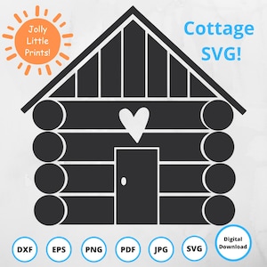 Cabin SVG | Cottage SVG | Log Cabin Cut File for Cricut & Silhouette | Rustic Lake Life SVG