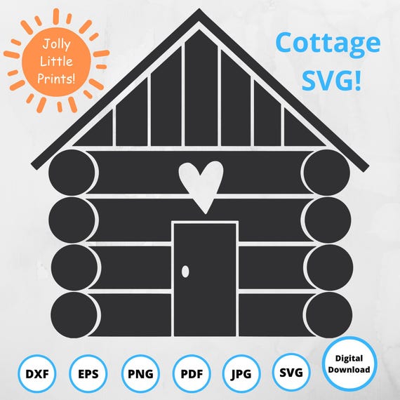 Log Cabin SVG | Rustic Cottage Cut File (Digital Download)