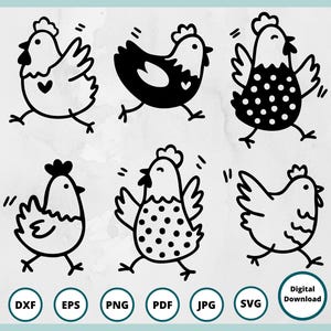 Paquete SVG de pollo divertido / SVG de mujer gallina loca / Archivos de corte de animales de granja / Clipart de gallina / SVG de pollo rústico de granja / Diseño de camiseta de pollo