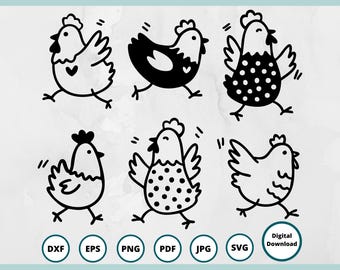 Funny Chicken SVG Bundle | Crazy Chicken Lady SVG | Farm Animal Cut Files | Hen Clipart| Rustic Farmhouse Chicken SVG | Chicken Shirt Design