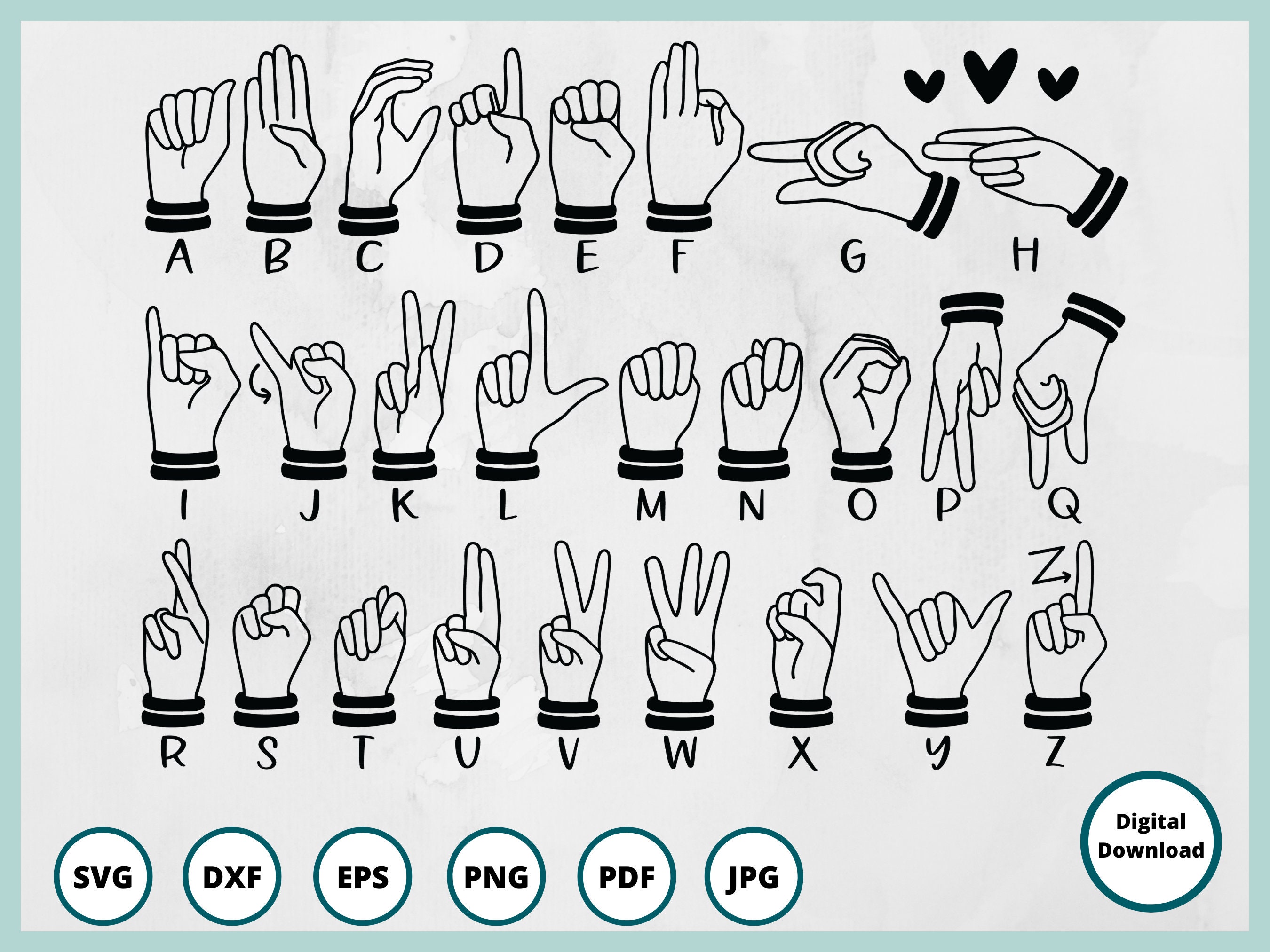 Sign Language SVG ASL SVG American Sign Language Svg Asl Etsy Canada