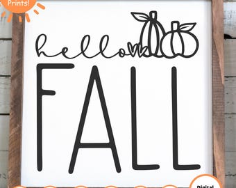 Hallo Herbst Kürbis SVG | Herbst Zeichen Clipart (digitaler Download)