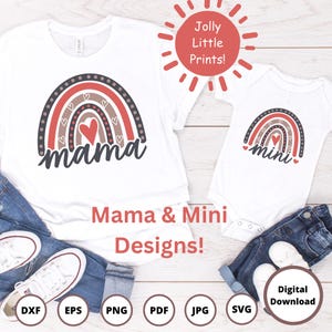 SVG de arco-íris | SVG de primavera | SVG de Boho | SVG de mamãe | SVG de dia das mães | SVG de mamãe e mini | arquivo de corte de arco-íris | PNG de arco-íris | SVG de mamãe e eu