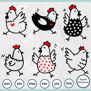 Huhn SVG Bundle | Verrückte Huhn Lady SVG | Bauernhof Tierschnittdateien | Huhn Clipart | Rustikales Bauernhaus Huhn SVG | Huhn Shirt Motiv