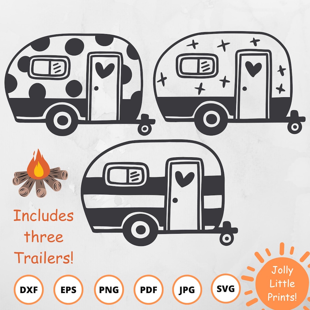 Happy Camper SVG | Camping Trailer SVG Bundle | RV Camper Svg Cut Files ...