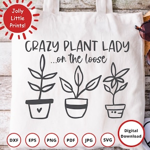 Plant Lady SVG | Jardinage SVG | Printemps SVG | Plante svg | jardin svg | plante maman svg | amoureux des plantes svg | plante d'intérieur svg | Dame folle des plantes