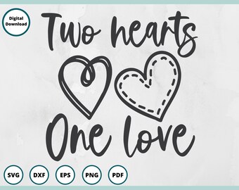 Wedding/ Anniversary Love makes two hearts one Heart Silver Card Topper 
