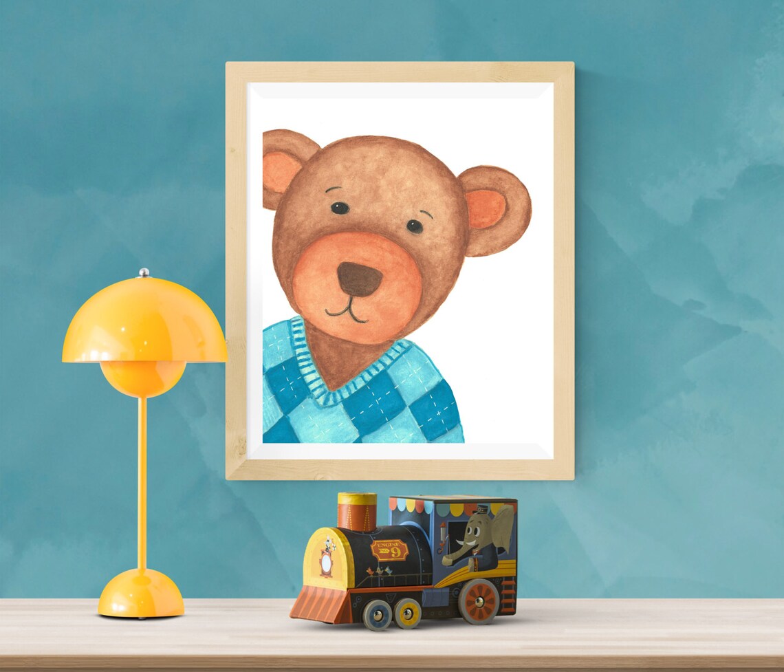 Nursery room art teddy bear nursery art bear nursery decor Etsy