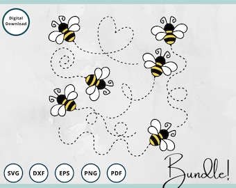 SVG-bundel bijen | Honingbij clipart, Cricut-bestanden (digitale download)